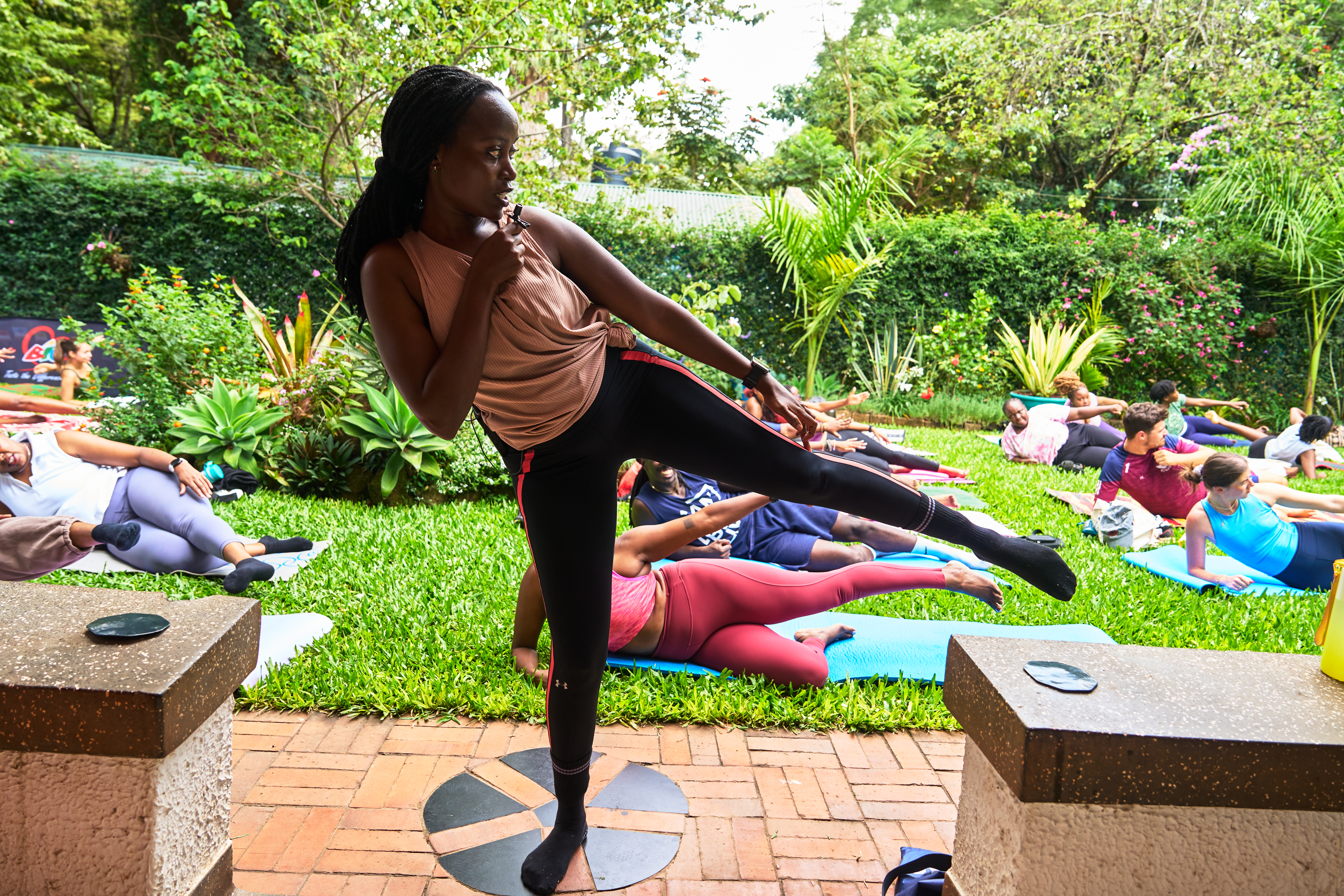 Community yoga session